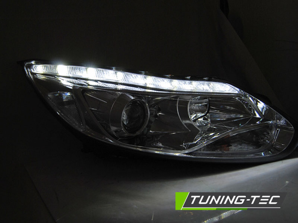 LED Tagfahrlicht Design Scheinwerfer für Ford Focus MK3 3/5 Türer 11-14 chrom